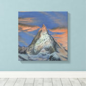 Stretched Canvas Print - The Matterhorn At Sunset Leinwanddruck (Insitu (Holzboden))