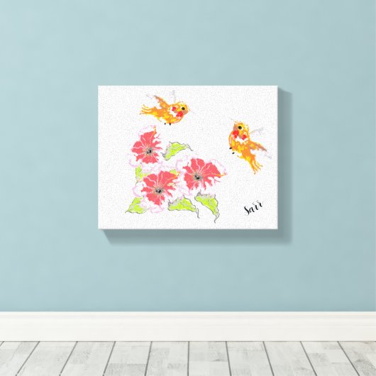 Stretched Canvas Print : Tropisches Gefühl Leinwanddruck (Insitu (Holzboden))