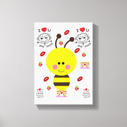 Stretched Canvas Print Valentine's Bumblebee Leinwanddruck (Vorderseite)