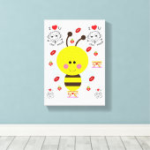 Stretched Canvas Print Valentine's Bumblebee Leinwanddruck (Insitu (Holzboden))