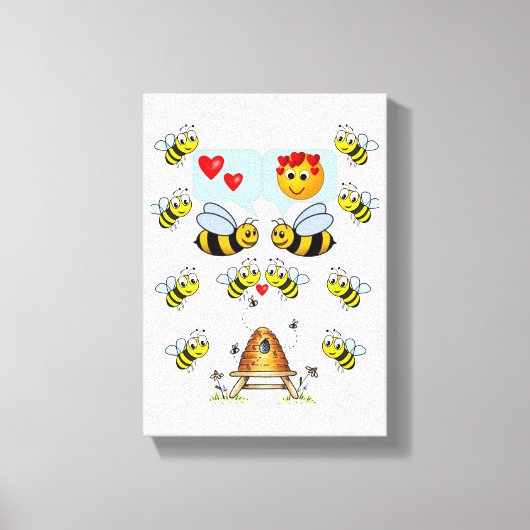 Stretched Canvas Print Valentine's Bumblebee Leinwanddruck (Vorderseite)