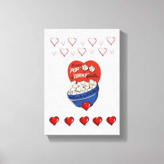 Stretched Canvas Print Valentine's Day Popcorn Leinwanddruck (Vorderseite)