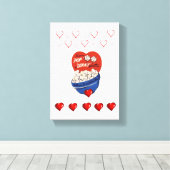 Stretched Canvas Print Valentine's Day Popcorn Leinwanddruck (Insitu (Holzboden))