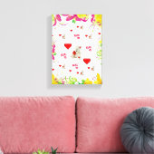 Stretched Canvas Print Valentine's Day Teddy Bären Leinwanddruck (Insitu (Wohnzimmer))