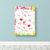 Stretched Canvas Print Valentine's Day Teddy Bären Leinwanddruck (Insitu (Holzboden))