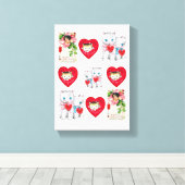 Stretched Canvas Print Valentine's Kitten Leinwanddruck (Insitu (Holzboden))