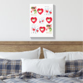 Stretched Canvas Print Valentine's Kitten Leinwanddruck (Insitu (Schlafzimmer))