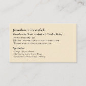 Stretched Canvas Print Visitenkarte (Rückseite)