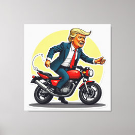 Stretched Canvas Print von Trump auf einem Hog Leinwanddruck