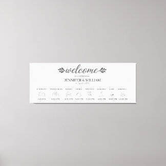 Stretched Canvas Print Wedding Timeline Board Leinwanddruck