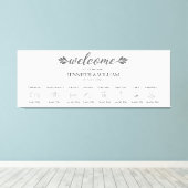 Stretched Canvas Print Wedding Timeline Board Leinwanddruck (Insitu (Holzboden))