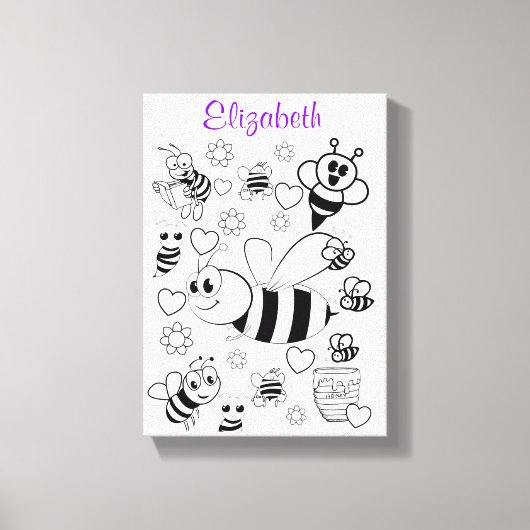 Stretched Canvas Print White Bumblebee Leinwanddruck (Vorderseite)
