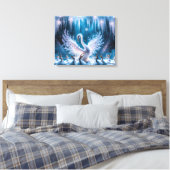 Stretched Canvas Print Winter Leinwanddruck (Insitu (Schlafzimmer))