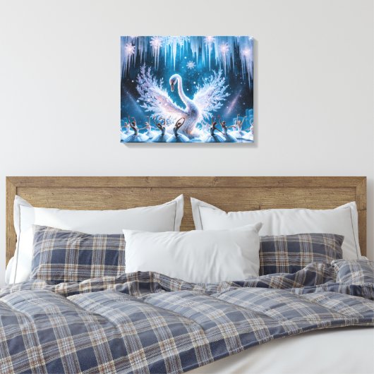Stretched Canvas Print Winter Leinwanddruck (Insitu (Schlafzimmer))