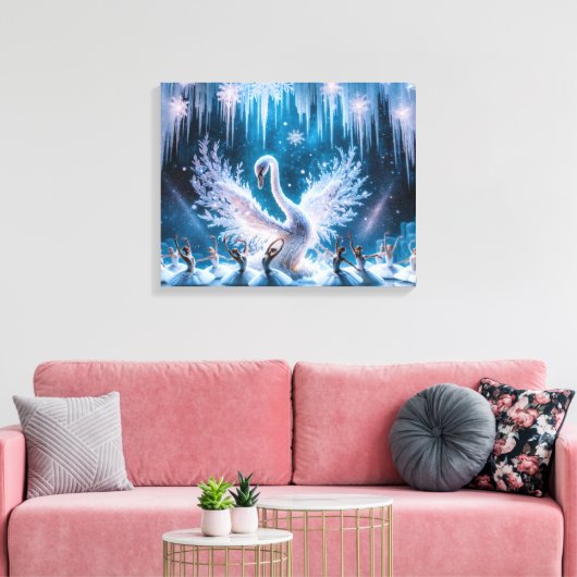 Stretched Canvas Print Winter Leinwanddruck (Insitu (Wohnzimmer))