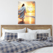 Stretched Canvas Print with Jesus and Quote Leinwanddruck (Insitu (Schlafzimmer))