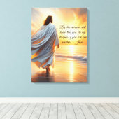 Stretched Canvas Print with Jesus and Quote Leinwanddruck (Insitu (Holzboden))