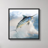 Stretched Canvas Print with Jumping Marlin Leinwanddruck (Vorderseite)