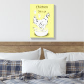 Stretched Canvas Print Yellow Chicken Soup Leinwanddruck (Insitu (Schlafzimmer))