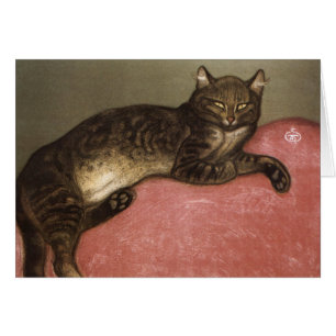 Stretched Cat on Sofa - von Theophile Steinlen