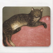 Stretched Cat on Sofa - von Theophile Steinlen Mousepad (Vorne)