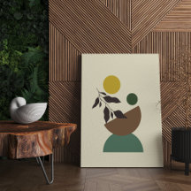 Stretched Large Ferded Boho Modern Wall Art