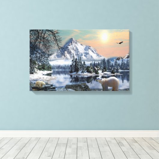 Stretched Leinwand - Polar Bear (Insitu (Holzboden))