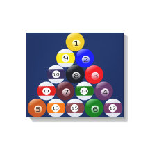 Stretchierte Canvas Print Billarlards Balls gerack