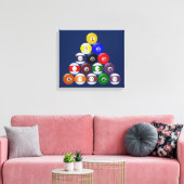 Stretchierte Canvas Print Billarlards Balls gerack Leinwanddruck (Insitu (Wohnzimmer))