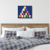 Stretchierte Canvas Print Billarlards Balls gerack Leinwanddruck (Insitu (Schlafzimmer))