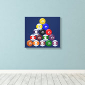 Stretchierte Canvas Print Billarlards Balls gerack Leinwanddruck (Insitu (Holzboden))