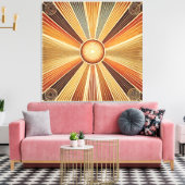 Stretchierte Canvas Print - Bohemischer Sonnenbran Leinwanddruck (Insitu (Wohnzimmer))