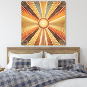 Stretchierte Canvas Print - Bohemischer Sonnenbran Leinwanddruck (Insitu (Schlafzimmer))