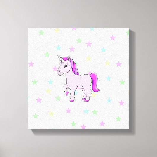 Stretchierte Canvas Print mit Niedlichem Einhorn Leinwanddruck (Vorderseite)
