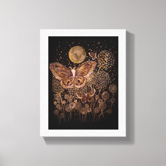 Stretchierte Canvas Print - Moths, Moon and Dandel Leinwanddruck (Vorderseite)