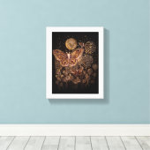 Stretchierte Canvas Print - Moths, Moon and Dandel Leinwanddruck (Insitu (Holzboden))