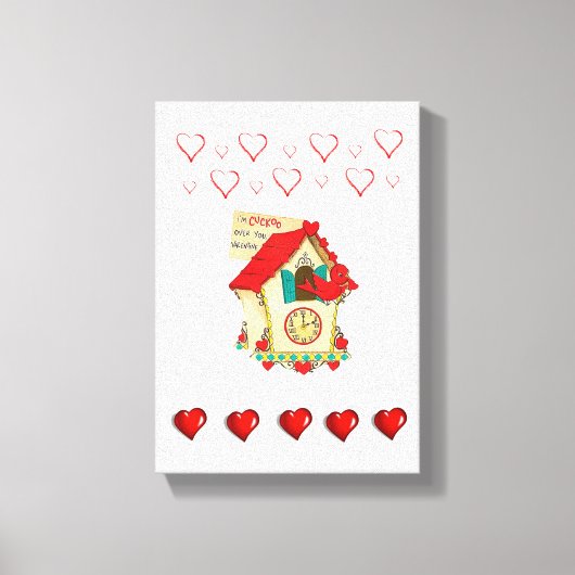 Stretchierte Canvas Print Valentine's Day Bird Leinwanddruck (Vorderseite)