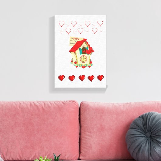 Stretchierte Canvas Print Valentine's Day Bird Leinwanddruck (Insitu (Wohnzimmer))