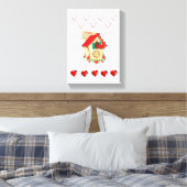 Stretchierte Canvas Print Valentine's Day Bird Leinwanddruck (Insitu (Schlafzimmer))