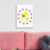 Stretchierte Canvas Print Valentine's Day Bumblebe Leinwanddruck (Insitu (Wohnzimmer))