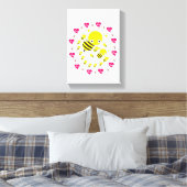 Stretchierte Canvas Print Valentine's Day Bumblebe Leinwanddruck (Insitu (Schlafzimmer))