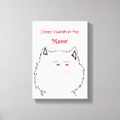 Stretchierte Canvas Print Valentine's Day Cat Leinwanddruck (Vorderseite)