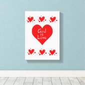 Stretchierte Canvas Print Valentine's Day Gott ist Leinwanddruck (Insitu (Holzboden))