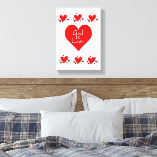 Stretchierte Canvas Print Valentine's Day Gott ist Leinwanddruck (Insitu (Schlafzimmer))