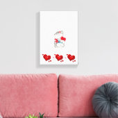 Stretchierte Canvas Print Valentine's Day Kitten Leinwanddruck (Insitu (Wohnzimmer))
