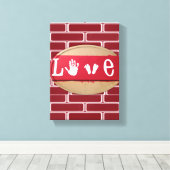 Stretchierte Canvas Print Valentine's Day Liebe Leinwanddruck (Insitu (Holzboden))