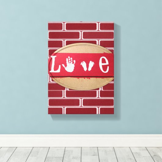 Stretchierte Canvas Print Valentine's Day Liebe Leinwanddruck (Insitu (Holzboden))