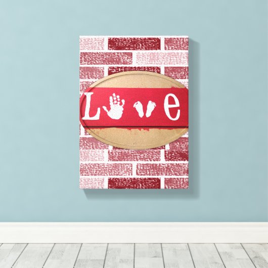 Stretchierte Canvas Print Valentine's Day Liebe Leinwanddruck (Insitu (Holzboden))