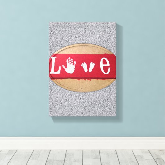 Stretchierte Canvas Print Valentine's Day Liebe Leinwanddruck (Insitu (Holzboden))