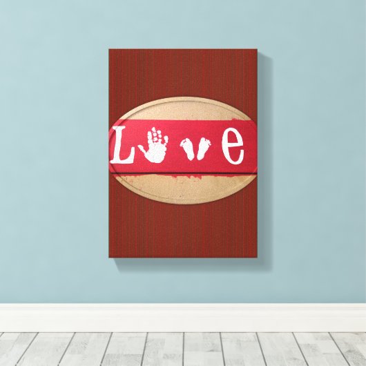 Stretchierte Canvas Print Valentine's Day Liebe Leinwanddruck (Insitu (Holzboden))